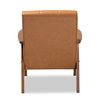 Baxton Studio Nikko Mid-century Modern Tan Faux Leather and Walnut Brown finished Wood Lounge Chair 175-10974-Zoro